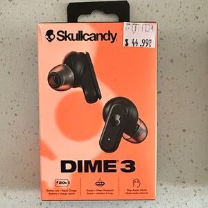 Skullcandy Dime 3 Earbuds in Black and Orange